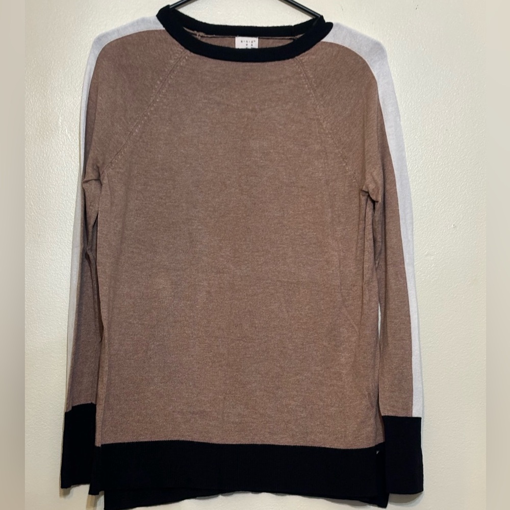 Women's A New Day Colorblock Crewneck Sweater  with Black and White Raglan Sleev